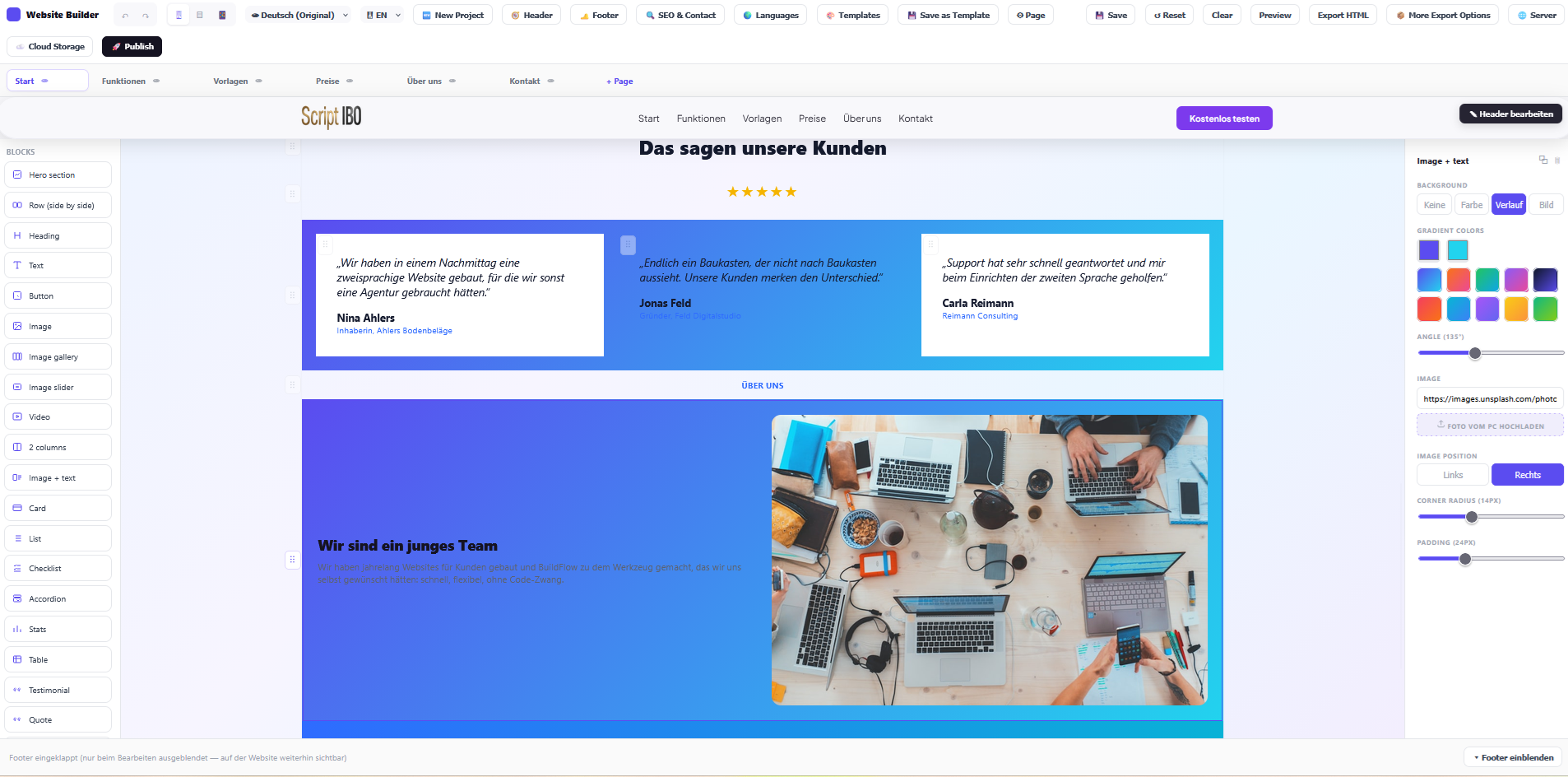 IBO4 — Der Drag-&-Drop Website Builder