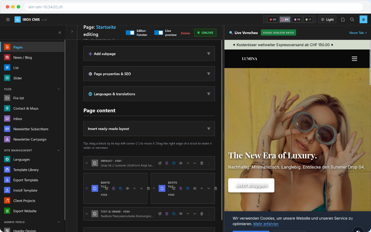 Website Builder + Shop