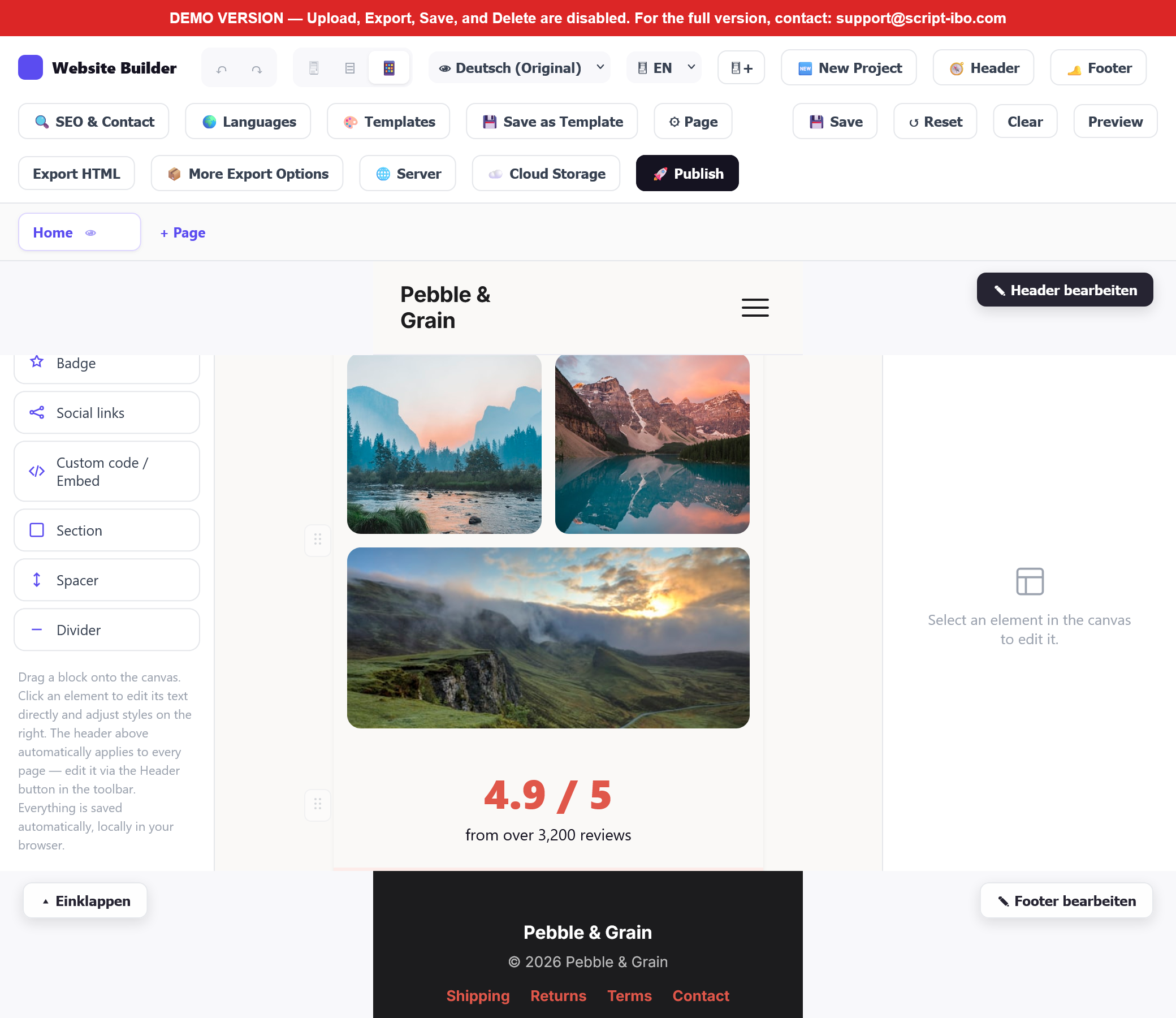 IBO4 — Der Drag-&-Drop Website Builder